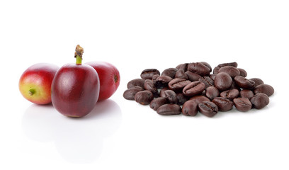 coffee beans on white background