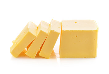 butter on white background