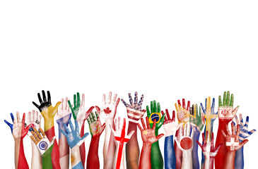 Hands Flag Symbol Diversity Ethnic Ethnicity Unity Concept