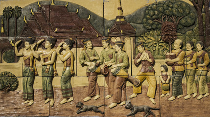 Obraz na płótnie Canvas Thailand Thai temple art of Thailand Isaan.