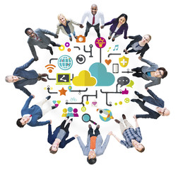 Fototapeta premium Social Media Social Networking Connection Data Storage Concept