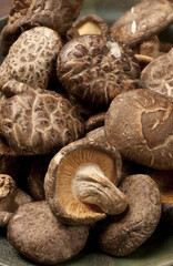 Dried shiitake mushrooms.