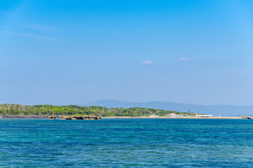 沖縄県　黒島　伊古桟橋からの景色