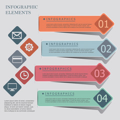 Modern origami style infographic banners