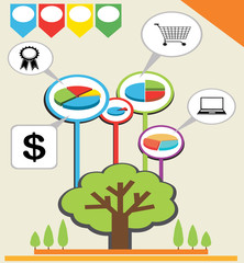 Fototapeta premium An infographics showing a tree