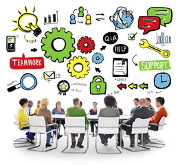 Team Teamwork Support Success Collaboration Cog Unity Concept