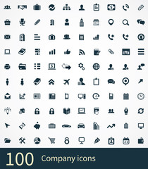 Fototapeta na wymiar 100 company icons