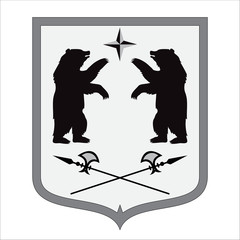 coat of arms. bear. vector illustration