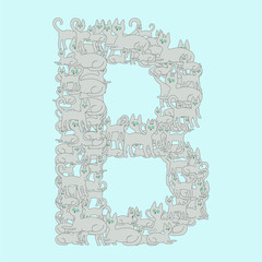 alphabet. leeter B. vector