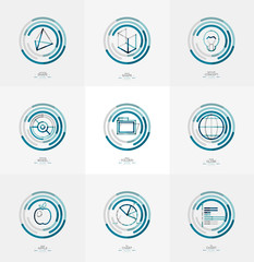 Minimal thin line design web icon set