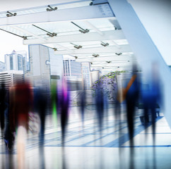 Business People Rush Hour Walking Commuting City Concept