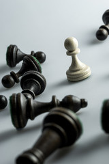 Naklejka na ściany i meble Chess figure, business concept strategy, leadership, team and su