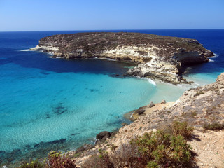 Fototapeta premium sea of the LAMPEDUSA island in Italy