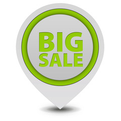 Big sale pointer icon on white background