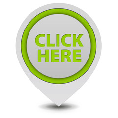 Click here pointer icon on white background