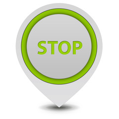 stop pointer icon on white background