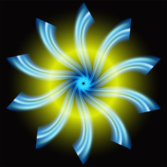 Blue circular on dark background  design