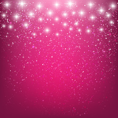 Naklejka na ściany i meble Shiny stars on pink background