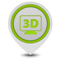 3D pointer icon on white background