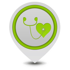 Heart pointer icon on white background