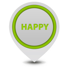 Happy pointer icon on white background