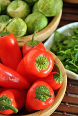 red pepper with green pepper
