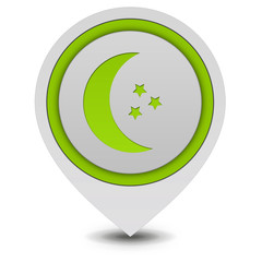 Moon pointer icon on white background