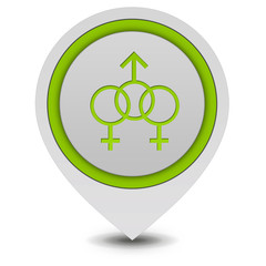 Sexuality pointer icon on white background