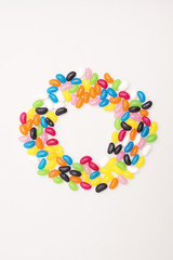 Jelly beans making up a shape.