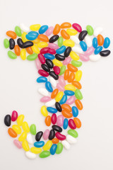 Jelly beans making up a shape.