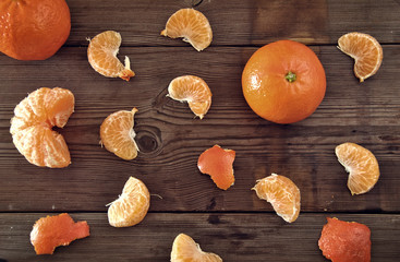 Obraz na płótnie Canvas pieces of tangerines