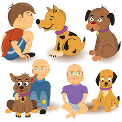 kids with dogs
