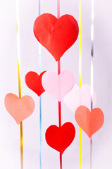 Fototapeta na wymiar Valentine's Day, a garland of paper hearts