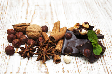 Dark  chocolate with nuts