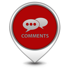 Comments now pointer icon on white background