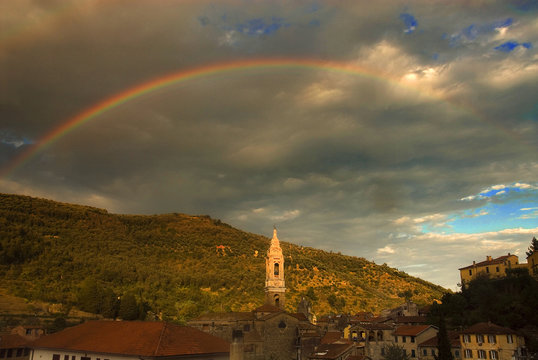Rainbow at Dolcedo, a beautiful village near Imperia
