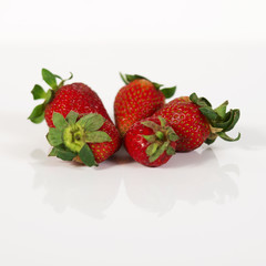 A group of fresh strawberries 
