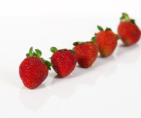 A group of fresh strawberries 