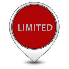 Limited pointer icon on white background