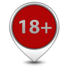 Obraz premium 18+ pointer icon on white background