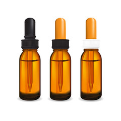 illustration of glass  bottle with pipe dropper vector isolated