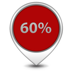 Sixty percent pointer icon on white background