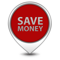 Save money pointer icon on white background