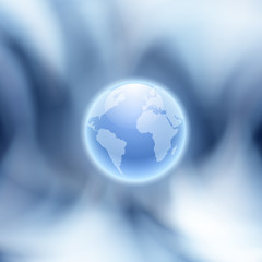 Abstract blue background with globe