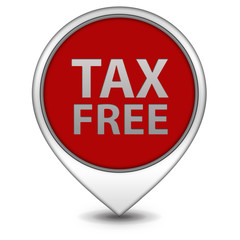 Tax free pointer icon on white background