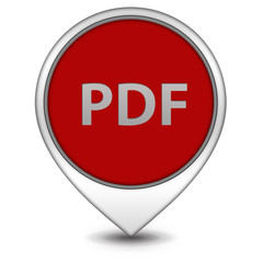Pdf pointer icon on white background