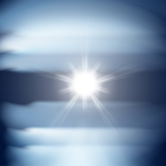 Obraz premium Abstract blue background with sun