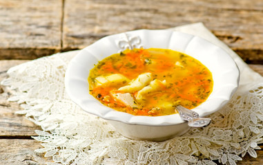 chicken soup with dumpling .
