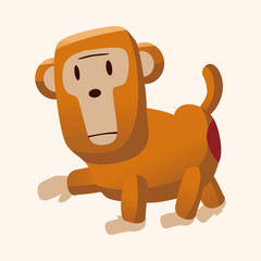 Animal monkey flat icon elements, eps10