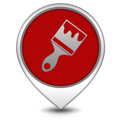 Paint pointer icon on white background